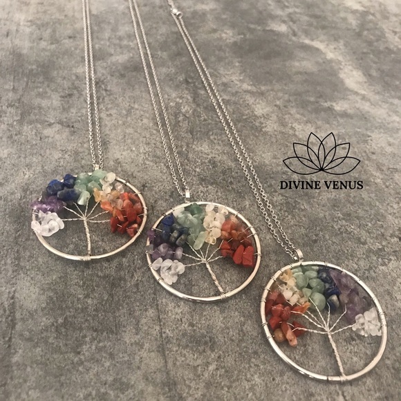 Chakra Tree of Life Pendant Necklace - Picture 4 of 7